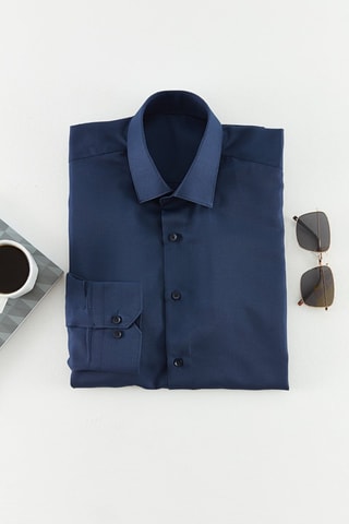 Chemise slim - Bleu marine