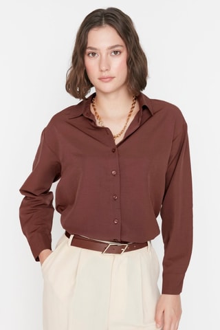 Chemise oversize - Marron