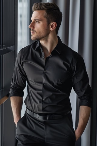Chemise slim - Noir