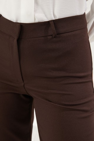 Pantalon taille haute - Marron