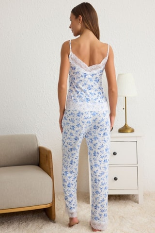 Pyjama - Blanc et bleu roi