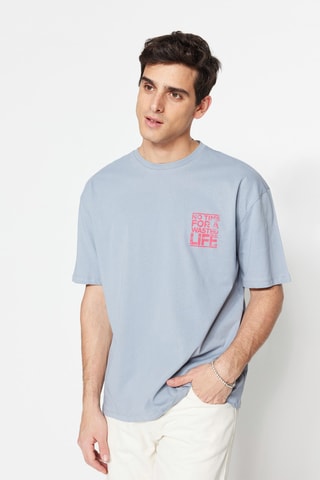 T-shirt oversize - Bleu
