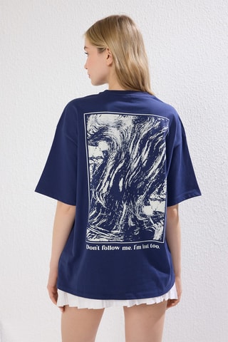 T-shirt oversize - Bleu marine