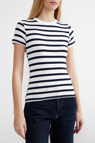 T-shirt - Bleu marine et blanc