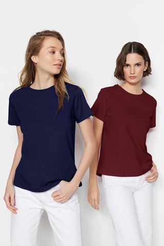 2 T-shirts - Bordeaux et bleu marine