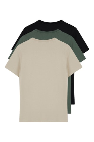 3 t-shirts - Noir, vert et beige