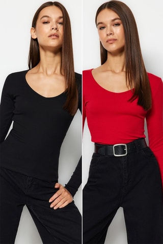 Blouse - Noir et rouge