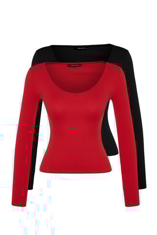 Blouse - Noir et rouge