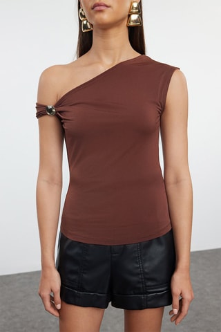 Top asymétrique - Marron