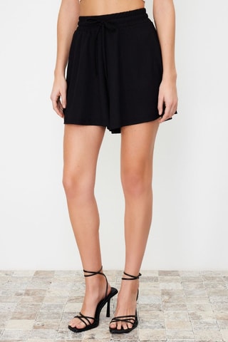 Short relaxed taille haute - Noir