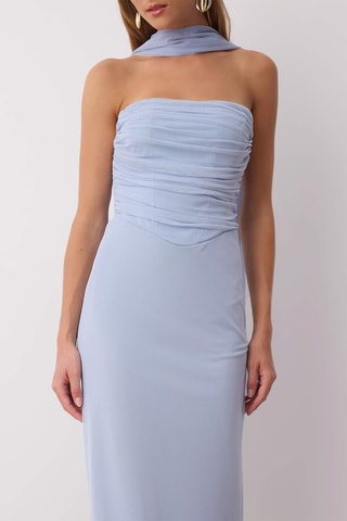 Foulard et robe bustier - Bleu clair
