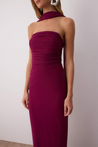 Foulard et robe bustier - Bordeaux