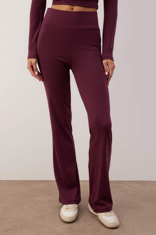 Top portefeuille et pantalon taille haute - Bordeaux