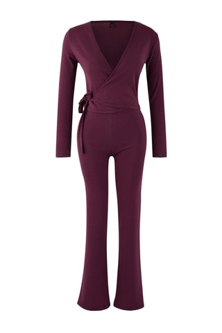 Top portefeuille et pantalon taille haute - Bordeaux