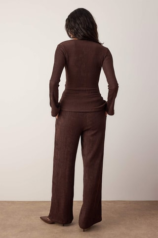 Top et pantalon en velours - Marron