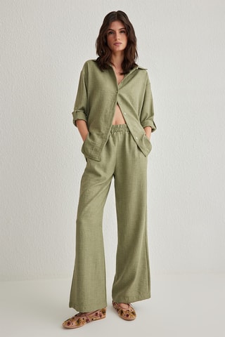 Chemisier et pantalon - Kaki clair