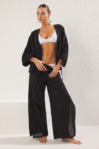 Blouse et pantalon taille haute - Noir