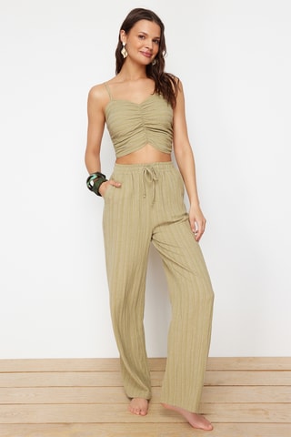 Crop top et pantalon - Kaki