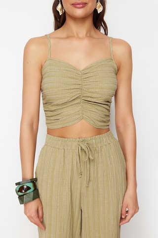 Crop top et pantalon - Kaki