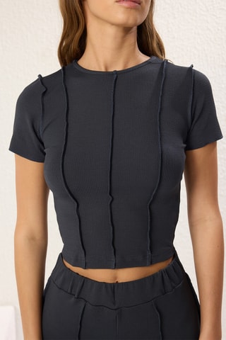 Crop top et pantalon taille haute - Anthracite