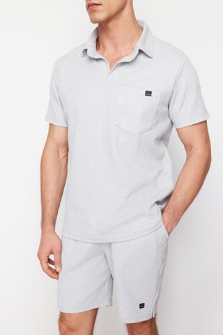 Polo et short - Gris chiné