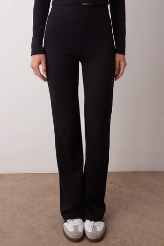 Top portefeuille et pantalon taille haute - Noir