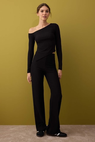 Top et pantalon taille haute - Noir