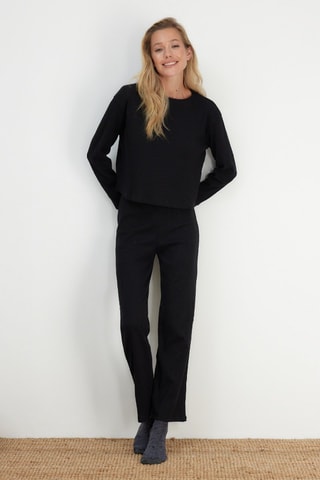 Top et pantalon regular - Noir et noir