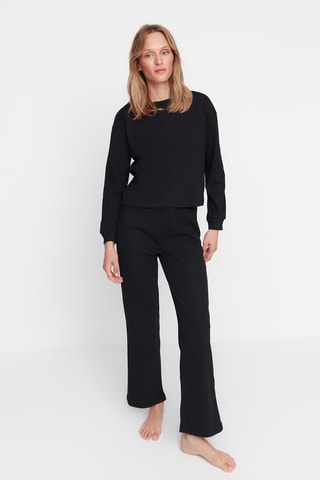 Top et pantalon regular - Noir et noir