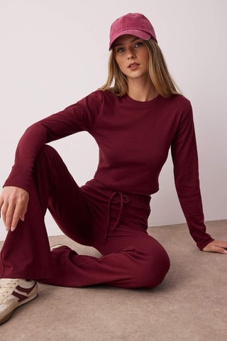 Top et pantalon flare - Bordeaux