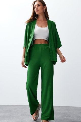 Kimono et pantalon taille haute - Vert