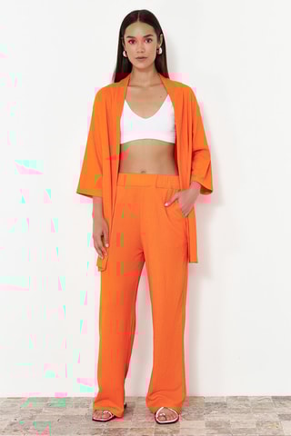 Kimono et pantalon taille haute - Orange
