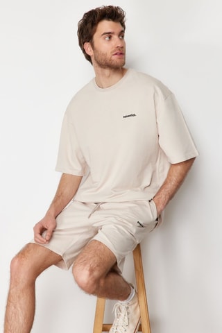 T-shirt et bermuda - Beige