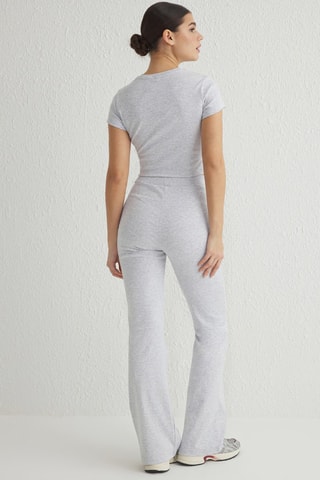 Top et pantalon slim - Gris chiné