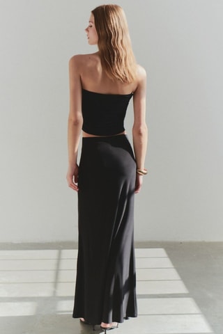 Jupe drapée taille haute - Noir