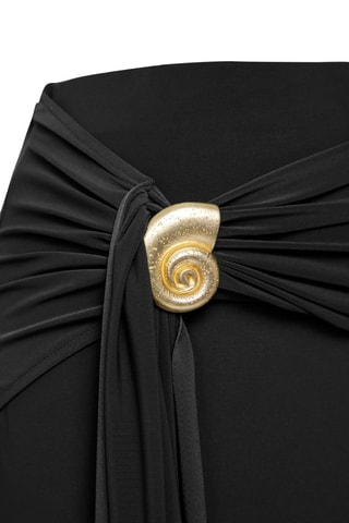 Jupe drapée taille haute - Noir