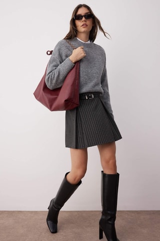 Minijupe taille haute - Anthracite