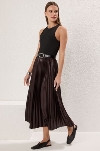 Jupe plissée - Marron