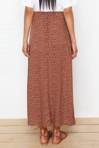 Jupe longue taille haute - Marron