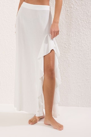 Jupe longue taille haute - Ecru