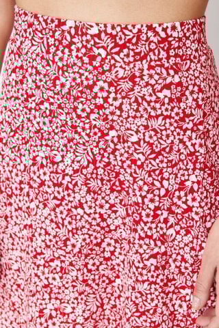 Jupe midi taille haute - Rouge