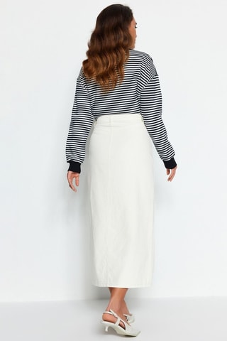 Jupe longue taille haute - Blanc