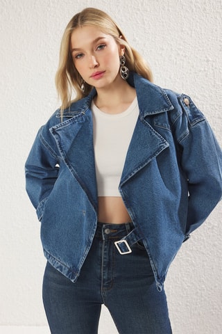 Blazer oversize en jean - Bleu marine