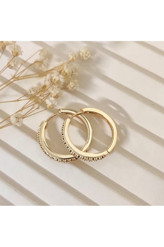 Argolas folheadas a ouro fino - Zircões