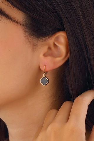 Brincos folheados a ouro fino - Madrepérola