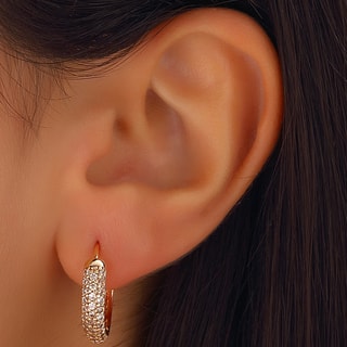 Brincos - Mini argolas - Latão banhado a ouro e zircão