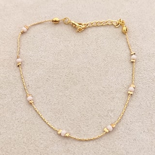 Pulseira de tornozelo - Latão banhado a ouro e cristal