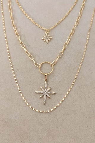 Colar folheado a ouro fino - Zircões