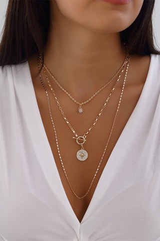 Colar folheado a ouro fino - Zircões