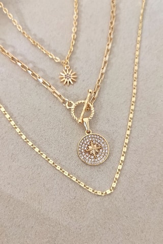 Colar folheado a ouro fino - Zircões